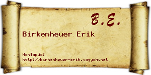 Birkenheuer Erik névjegykártya